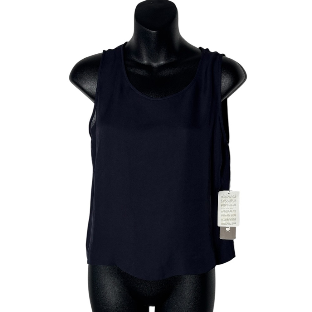 Jones New York vintage women’s 8 100% silk navy blue boxy tank top